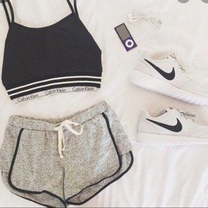 Nike Sportswear High-Waisted Grey Workout Shorts